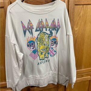 Def Leppard Graphic Cream Sweater